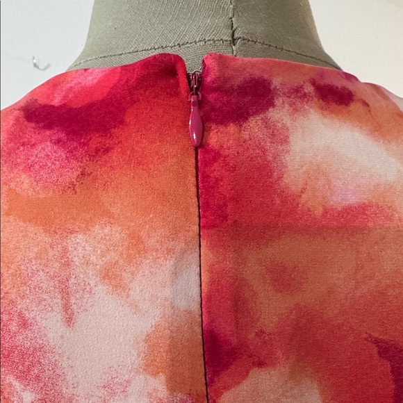 Calvin Klein Asymmetrical Red and Black Dress - Picture 7 of 8